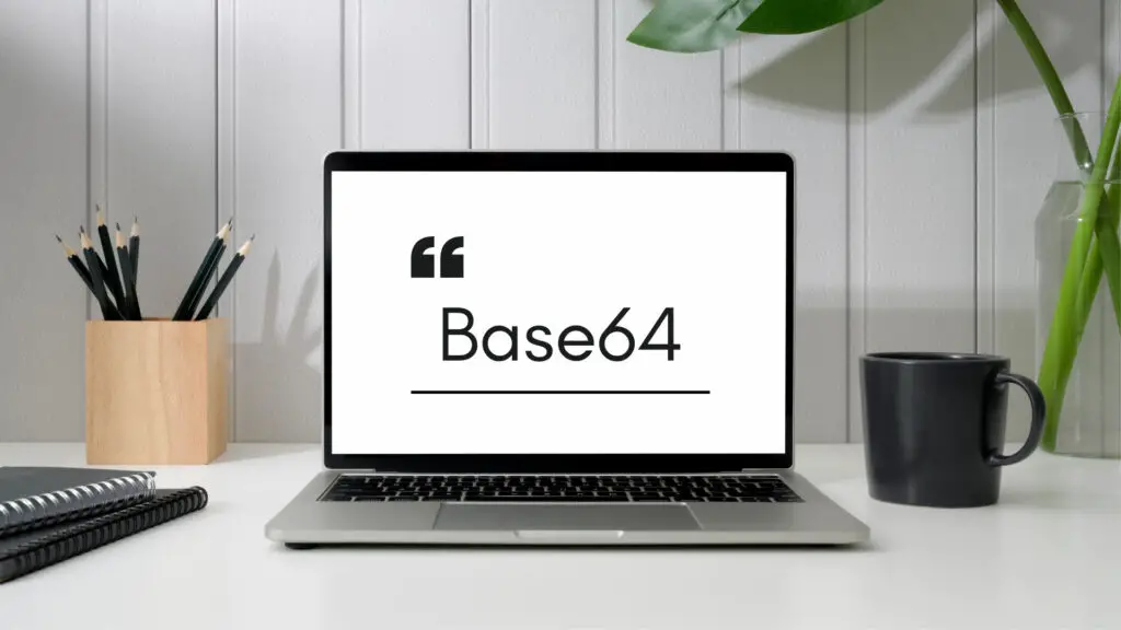 Base64 Text on Laptop
